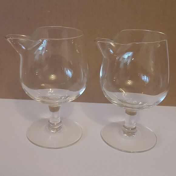 Vintage Brandy Snifter Glass Pitcher Set Of 2 MCM Retro Bar - Picture 7 of 7